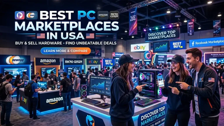 generate an image promo horizontal Best PC Market Places In USA